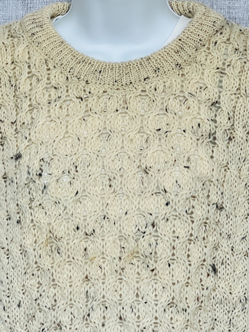 Highland Home Industries Wool Sweater Fisherman Chunky Cable Pullover Size S - Picture 2 of 5